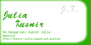 julia kusnir business card